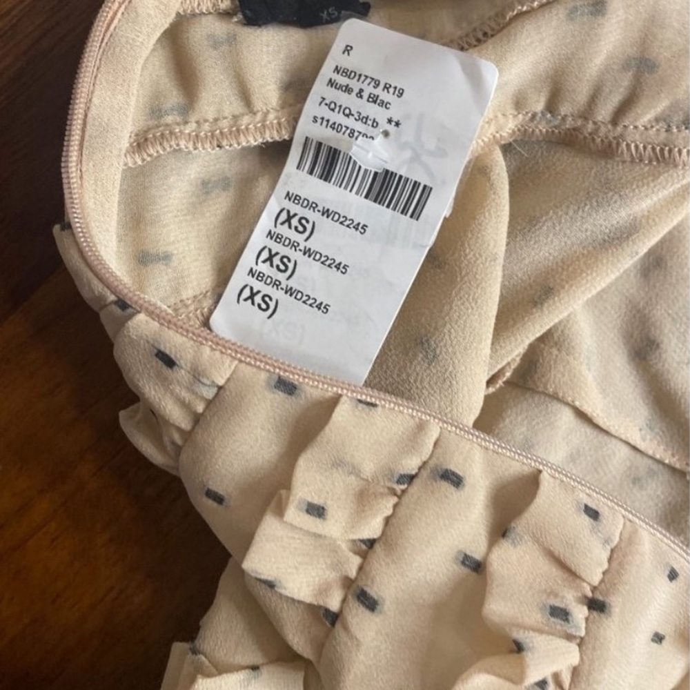 NBD “Cherry Pie” Mini Dress in Nude Black Women’s, XS size. - Picture 7 of 8